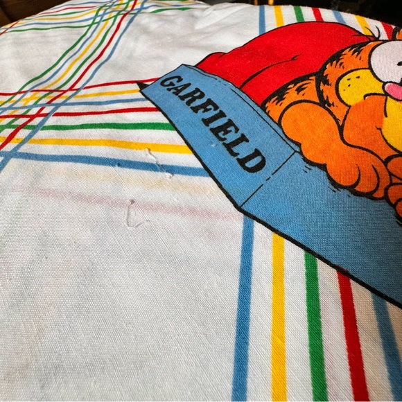 Vintage Garfield Cat 1978 Twin Flat And Fitted Sheet and 1 Pillow Case set - Picture 6 of 16